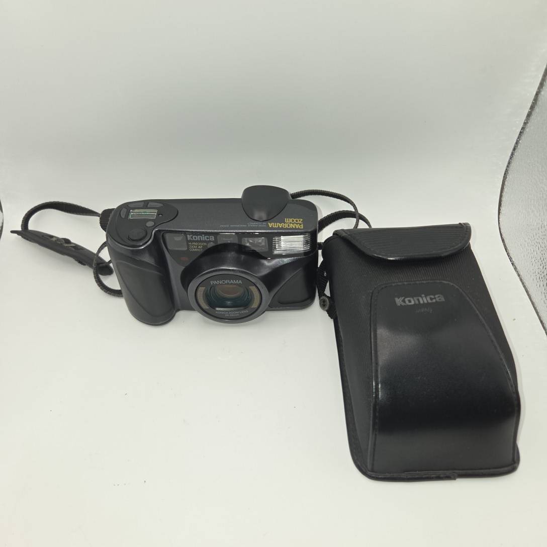純正ケース付Konica コニカ PANORAMA ZOOM 28-56mm コンパクトフィルムカメラ パノラマズーム　現状品　動作未確認　B409 