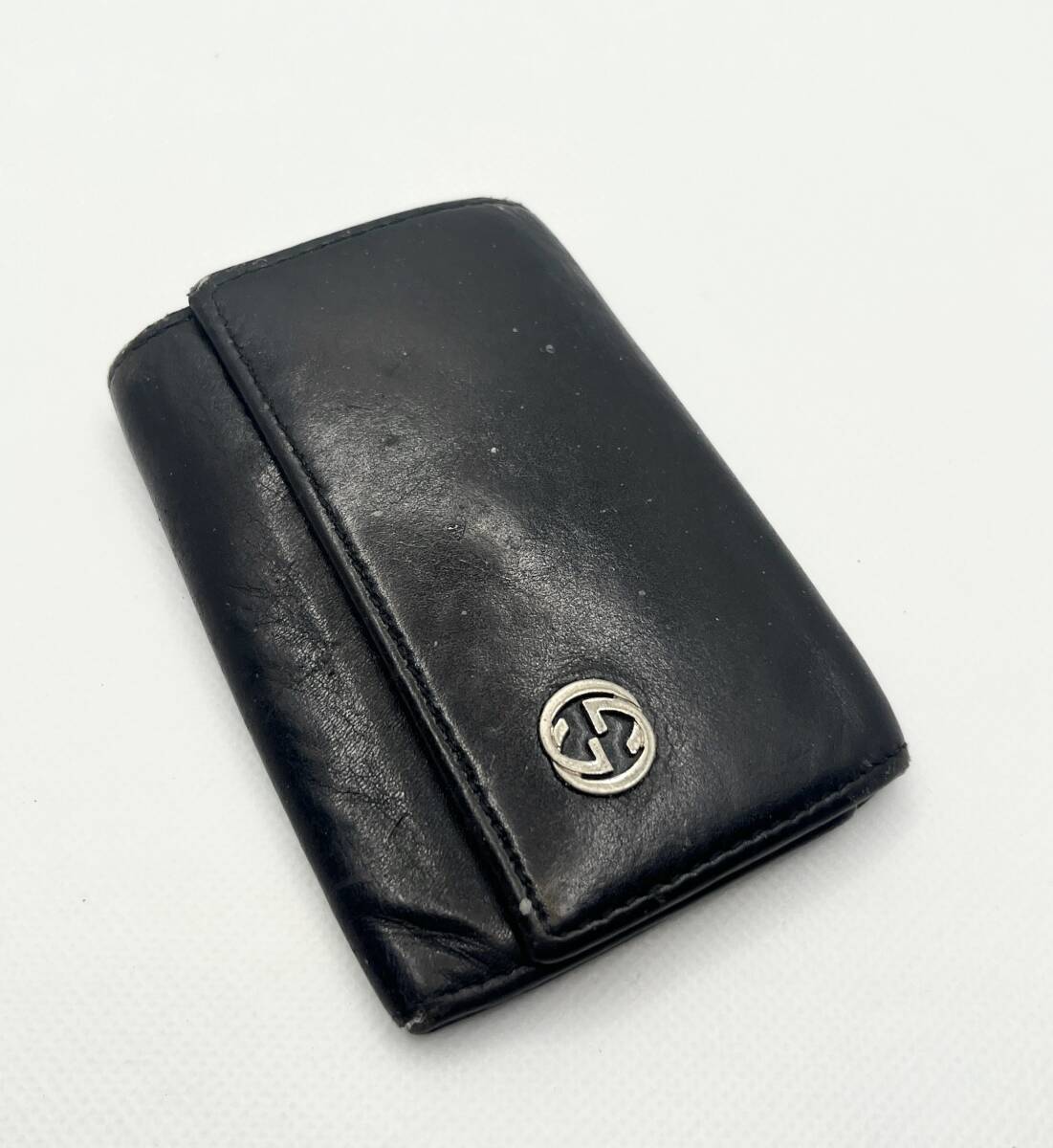 GUCCI グッチ キーケース 6連 インターロッキングG レザー ブラック 黒 GG 金具