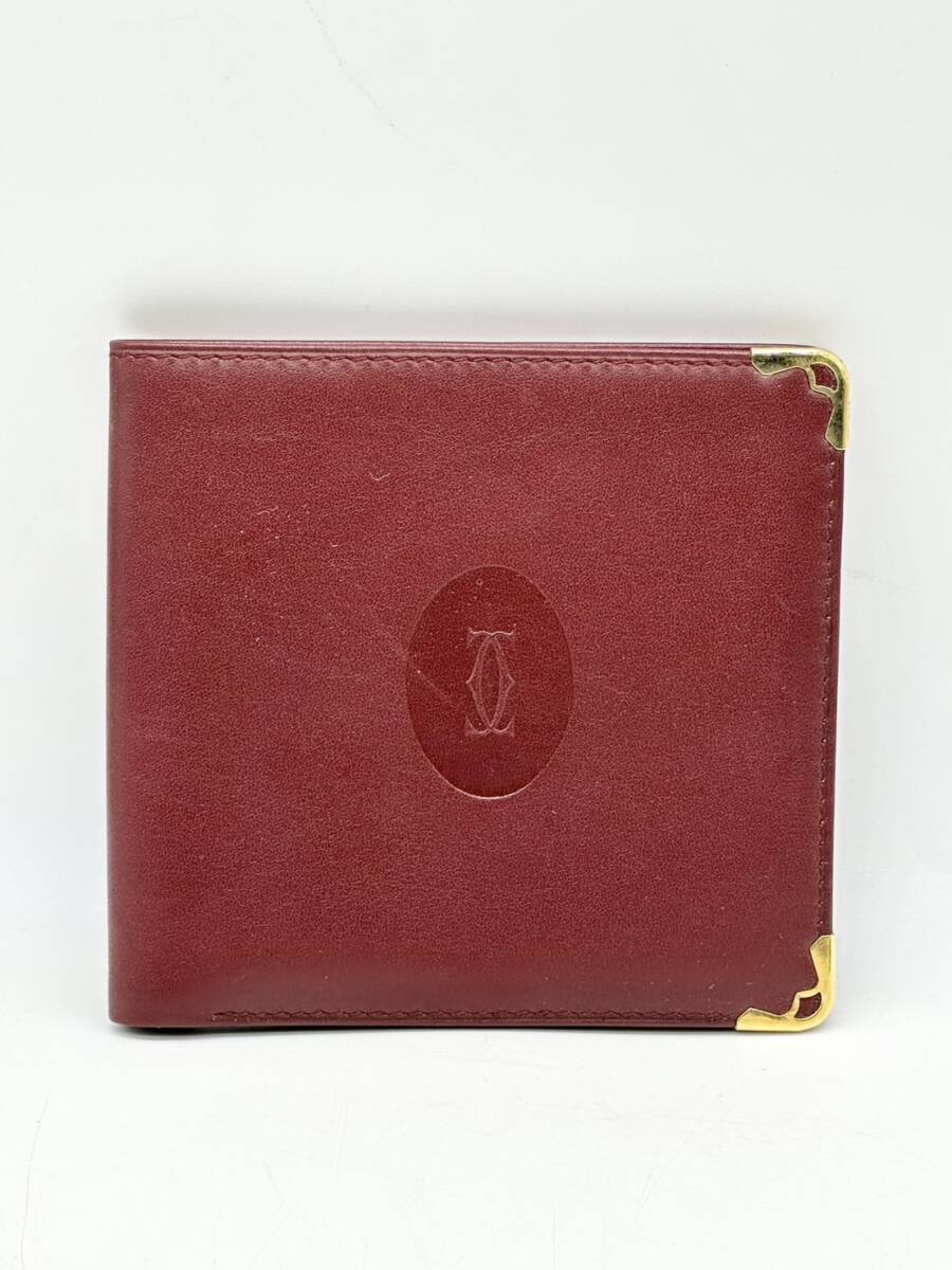 Cartier カルティエ レザー マストライン ボルドー 2つ折り財布 札入れ