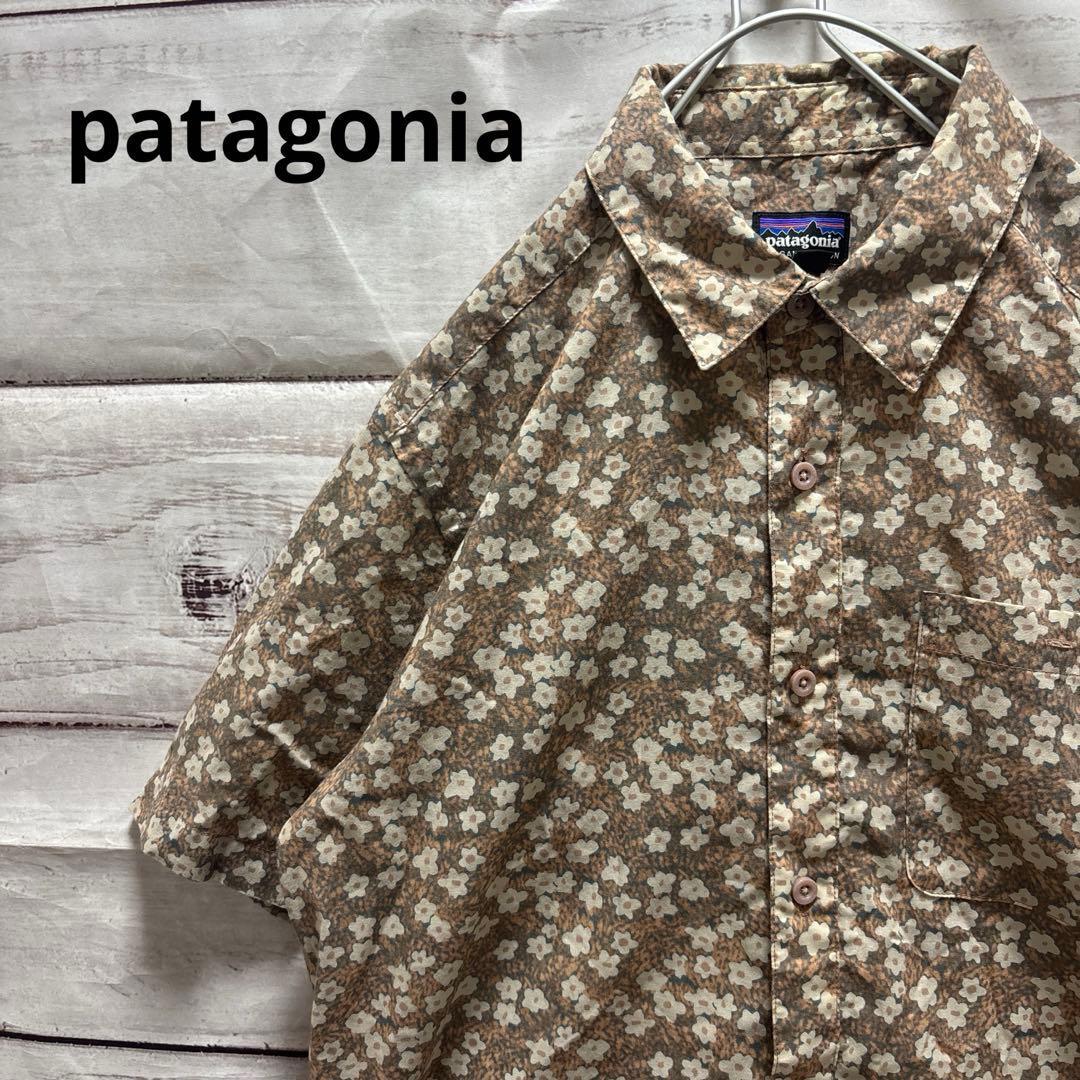 patagonia 花柄半袖シャツ S 夏物 アウトドア