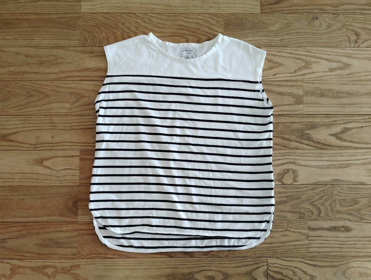 GLOBAL WORK キッズ　ボーダーカットソー　ノースリーブ　150
