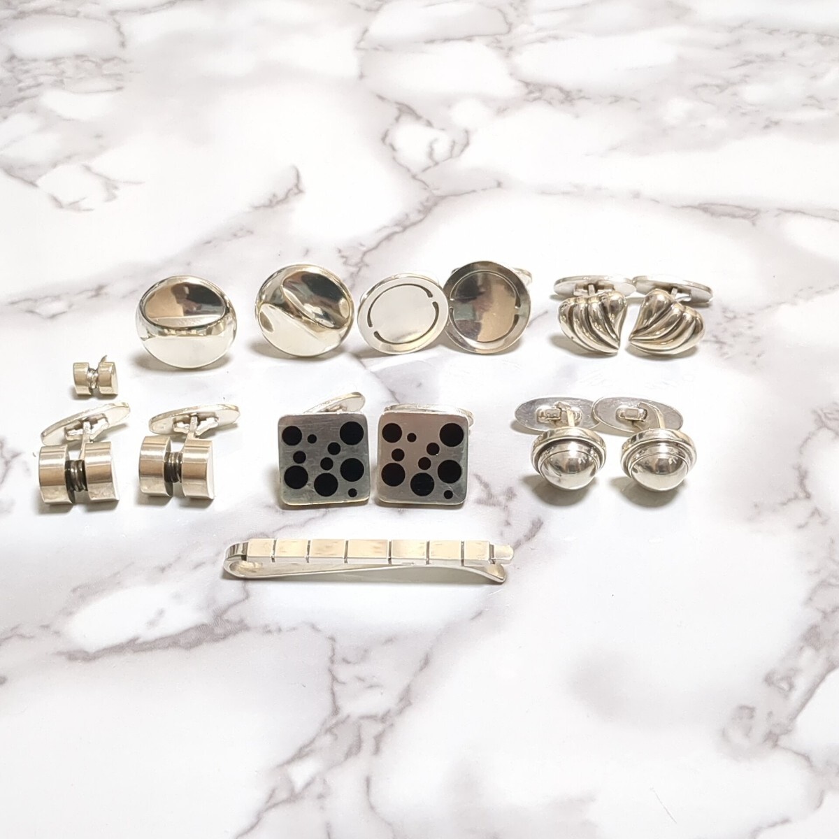ジョージジェンセン のみ Georg Jensen ネクタイピン カフス タイバー アクセサリー シルバー925 silver まとめ 115g 潰し 銀製品 1円
