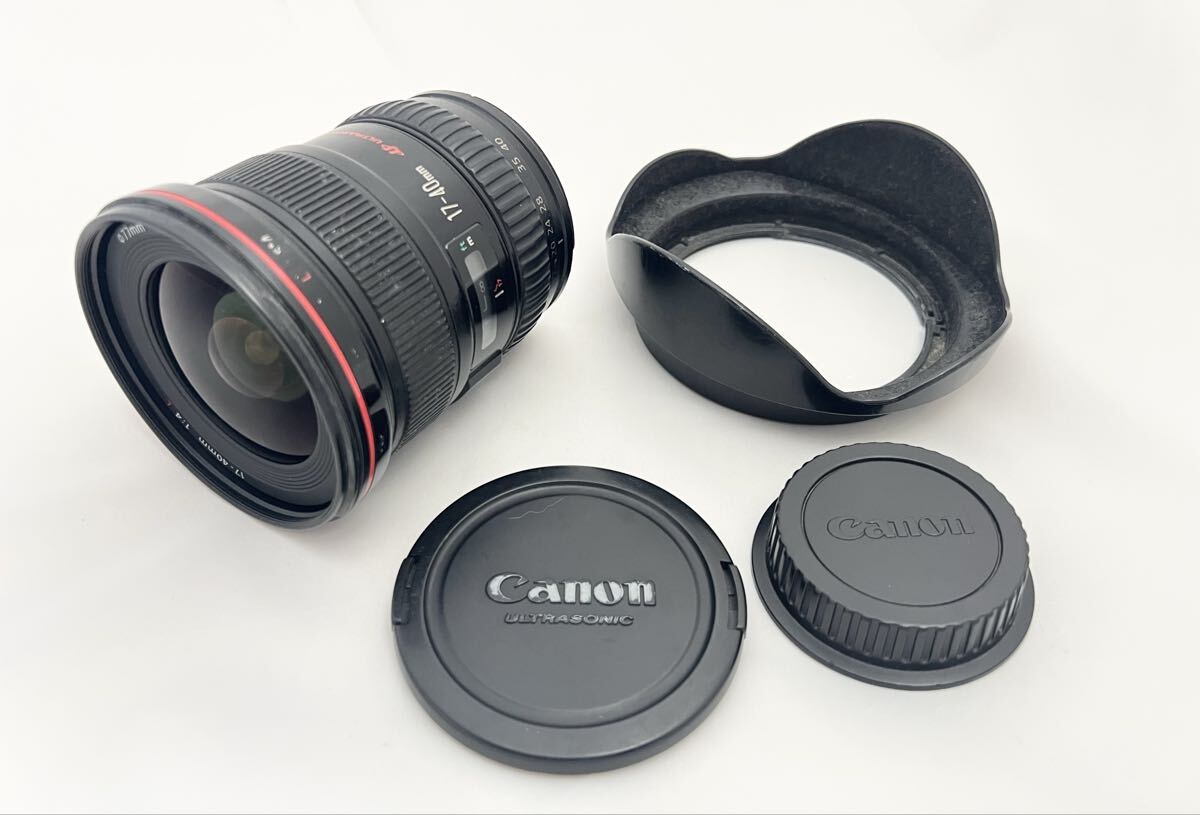 Canon キャノン　EF 17-40mm F4 L USM　動作品　カメラレンズ　キャップ　フード付　A125※