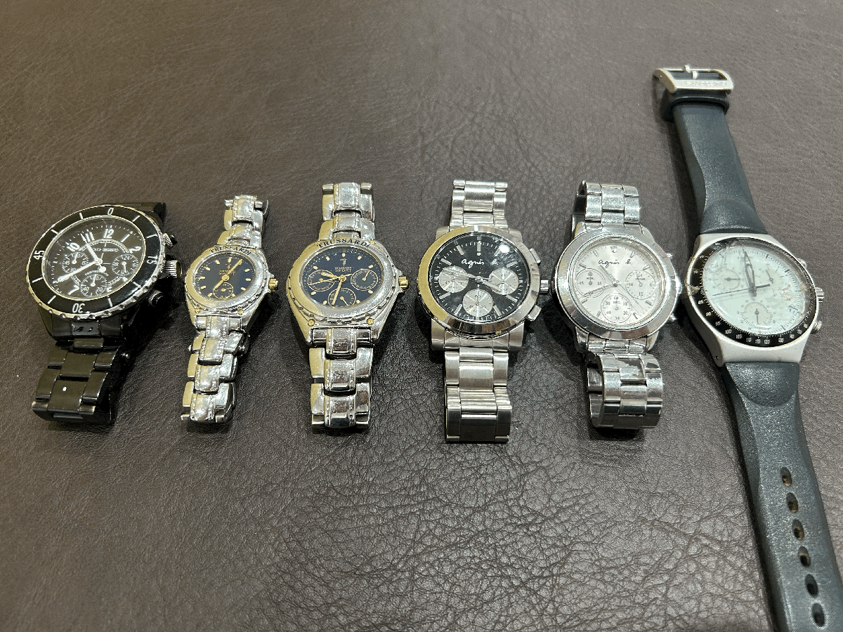 1円スタート　アニエスべー　トラサルディ　スウォッチ　ドルチェセグレート　腕時計　6点　クロノグラフ　現状品