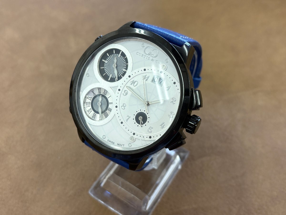 1円スタート CURTIS&Co カーティス メンズ 腕時計 ビッグタイムワールド リミテッドエディション No1046 動作未確認