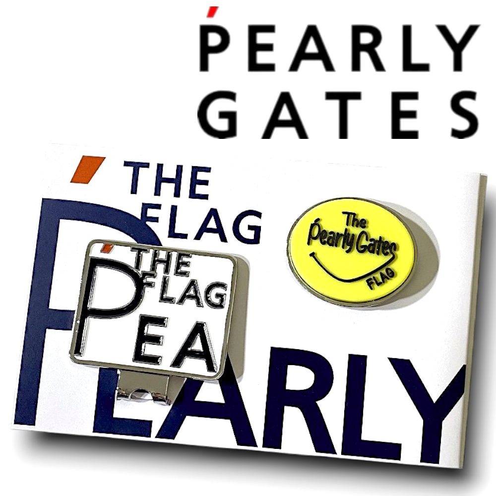 PEARLY GATES パーリーゲイツ 新品 定価4千 旗艦店限定 FLAGS PGスマイルロゴ マーカー 2点セット ゴルフ 4984380 060 FR ▲028▼60428w04