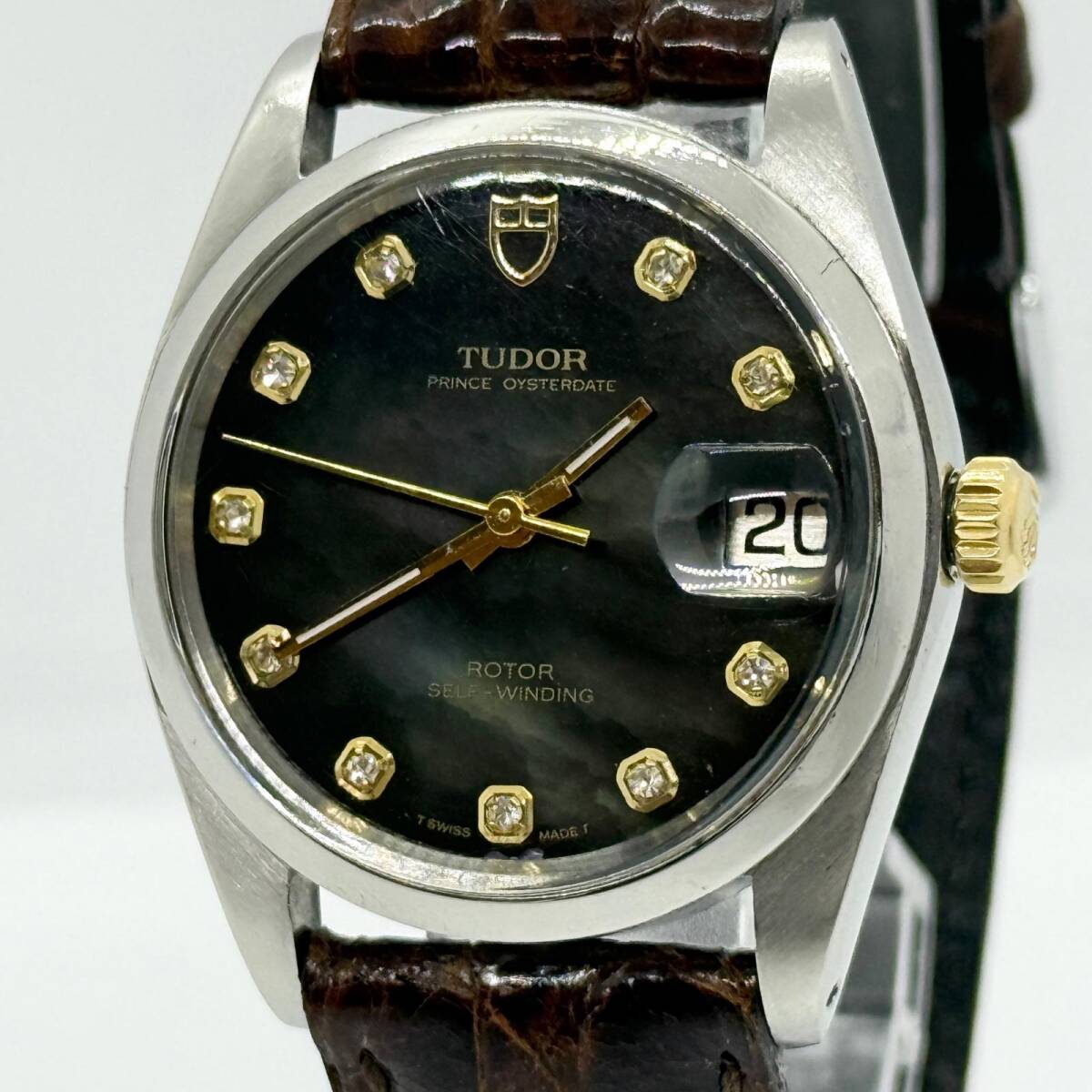 TUDOR チュードル オイスター ブラックシェル文字盤 74000 AT ボーイズ 腕時計 稼働品