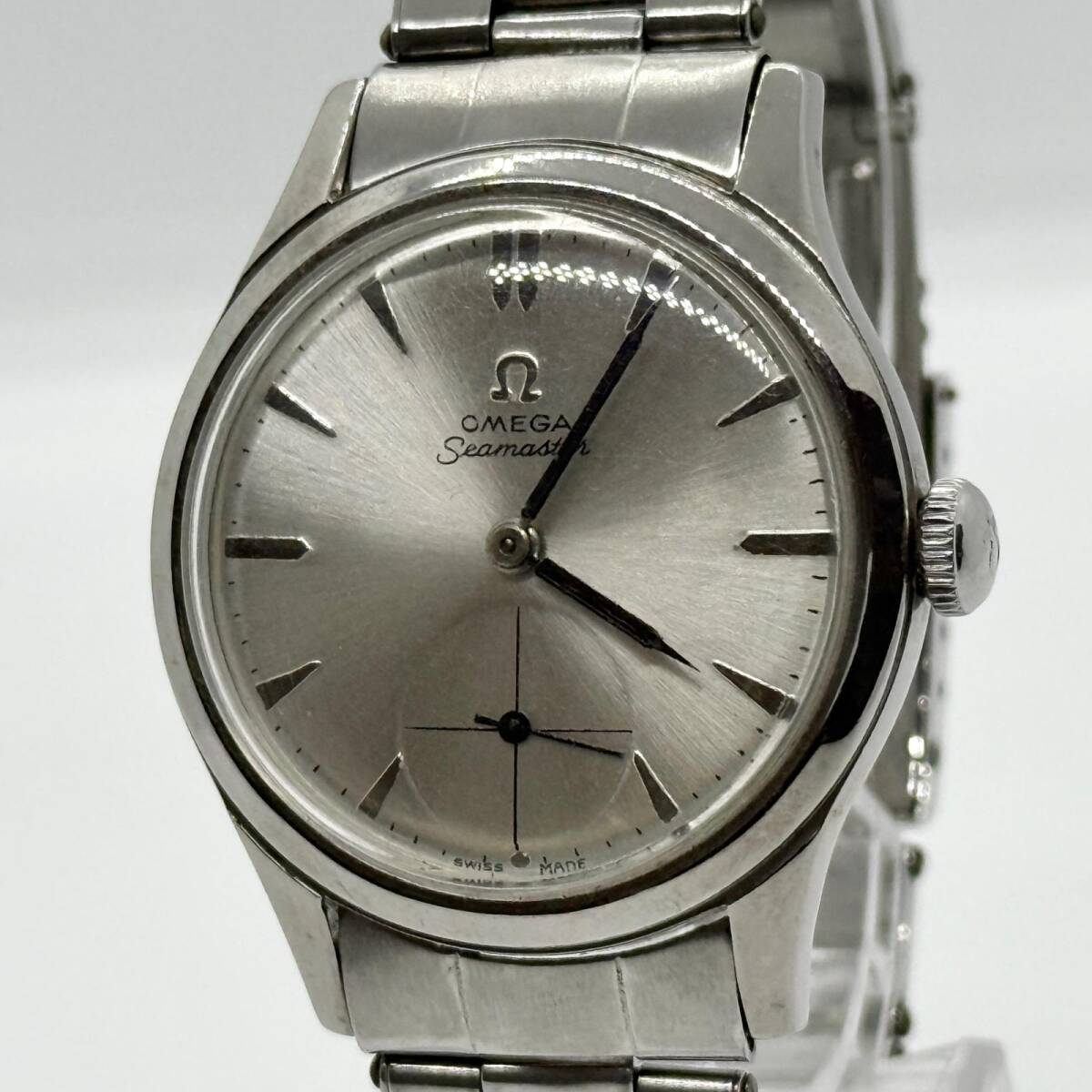 OMEGA オメガ SEAMASTER シーマスター スモールセコンド Cal.265 263738 シルバー 手巻き メンズ 腕時計 稼働品