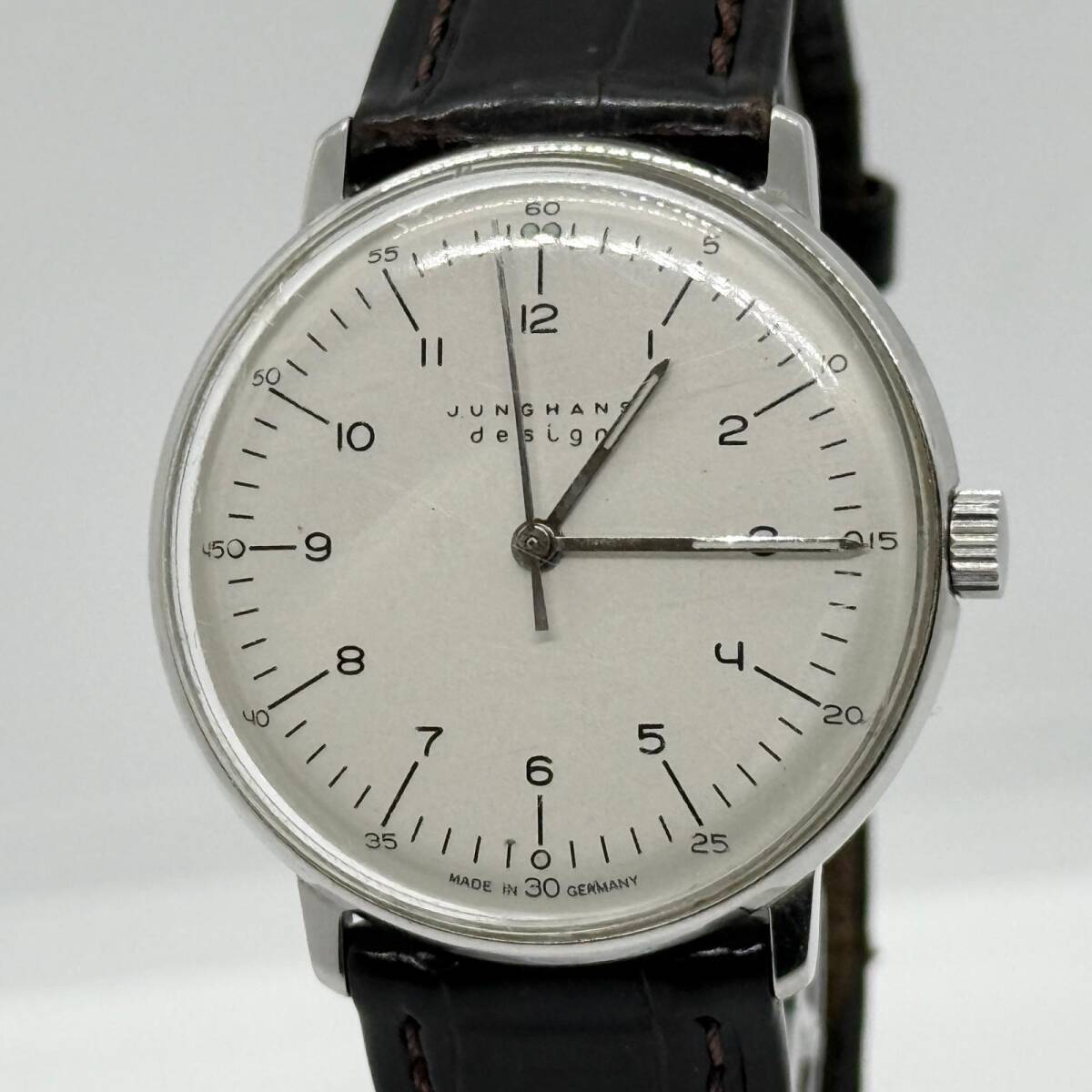 JUNGHANS ユンハンス マックスビル 27.3701.409 ホワイト 手巻き メンズ 腕時計 稼働品
