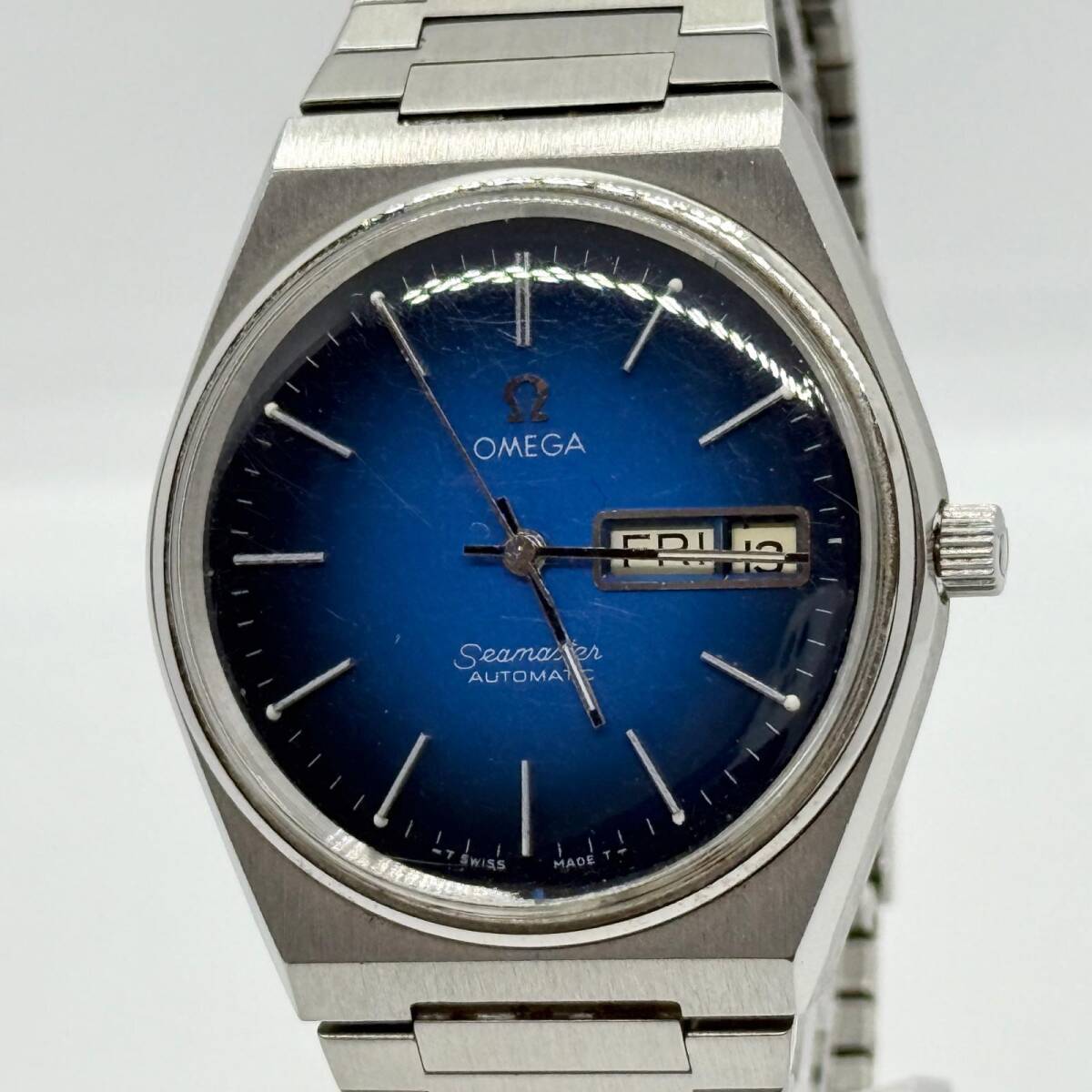 OMEGA オメガ SEAMASTER シーマスター 166.0215 ブルー AT メンズ 腕時計 稼働品
