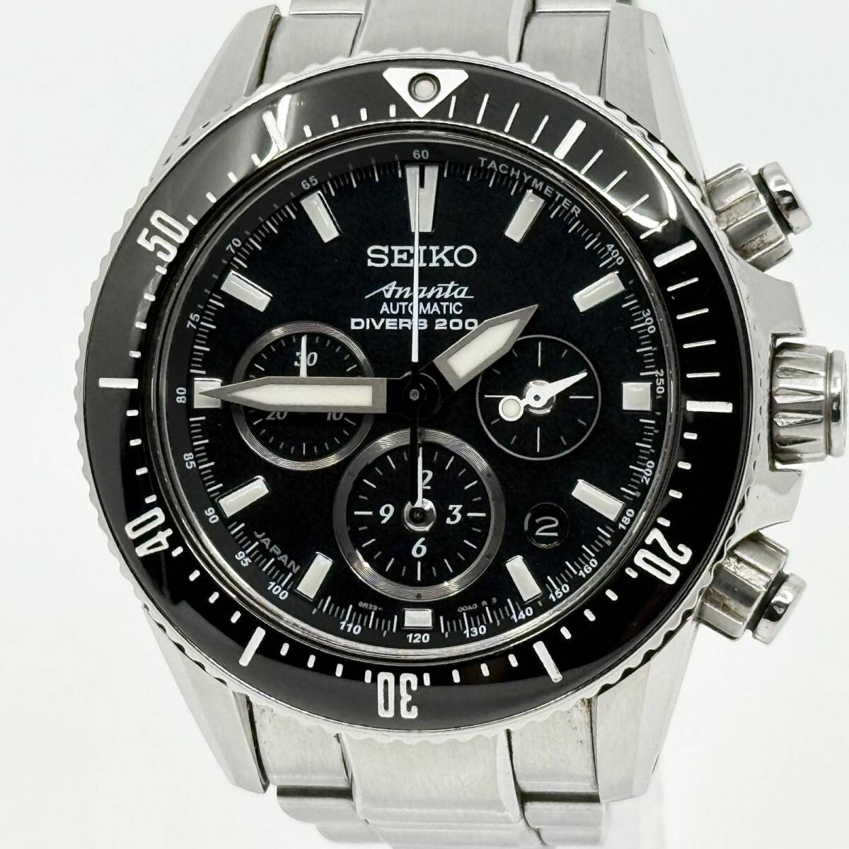 SEIKO セイコー ブライツ アナンタ クロノグラフ 8R39-00A0 SAEK013 ブラック AT メンズ 腕時計 稼働品