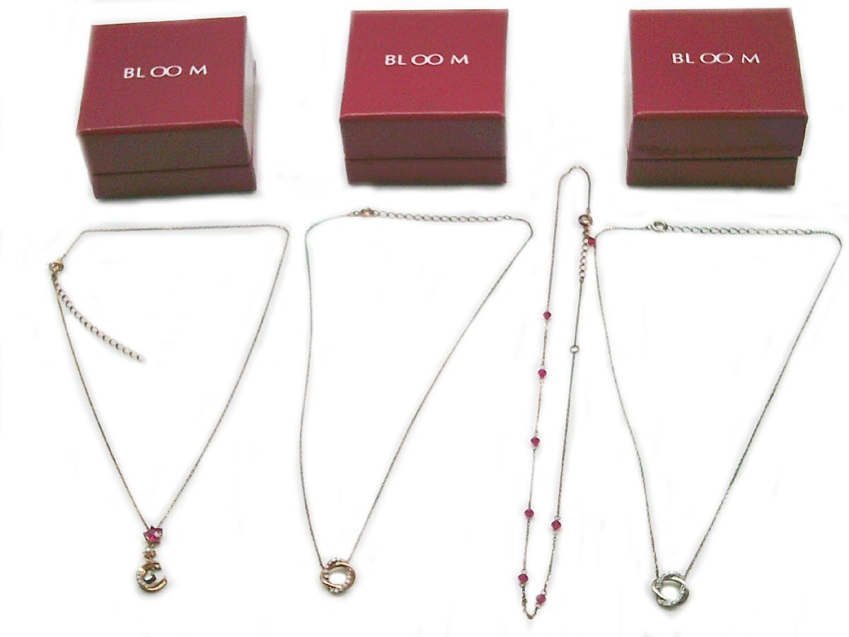 □BLOOM ブルーム STERLING ネックレス 4点セット 925 SV ピンクゴールドメッキ ロジウムメッキ レディース アクセサリー□/F