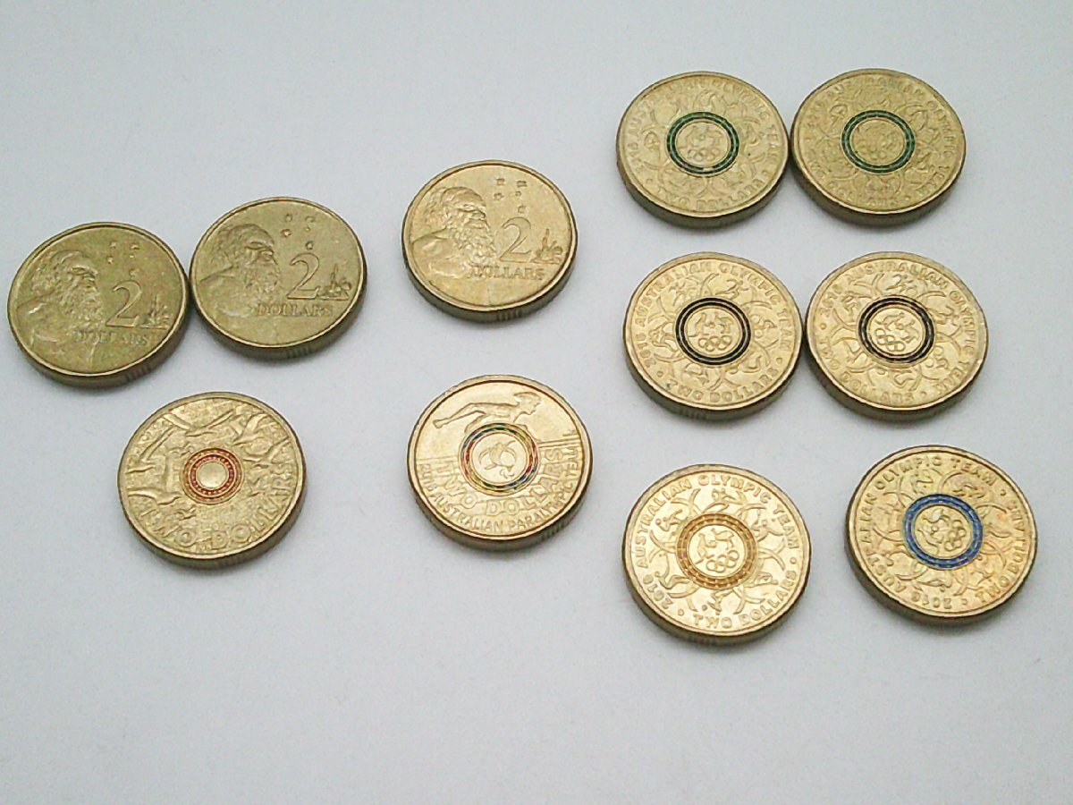 □オーストラリア 2ドル硬貨 11枚セット 記念硬貨 等 2015 2016 オリンピック パラリンピック 古銭 海外銭 アンティーク コレクション□/F