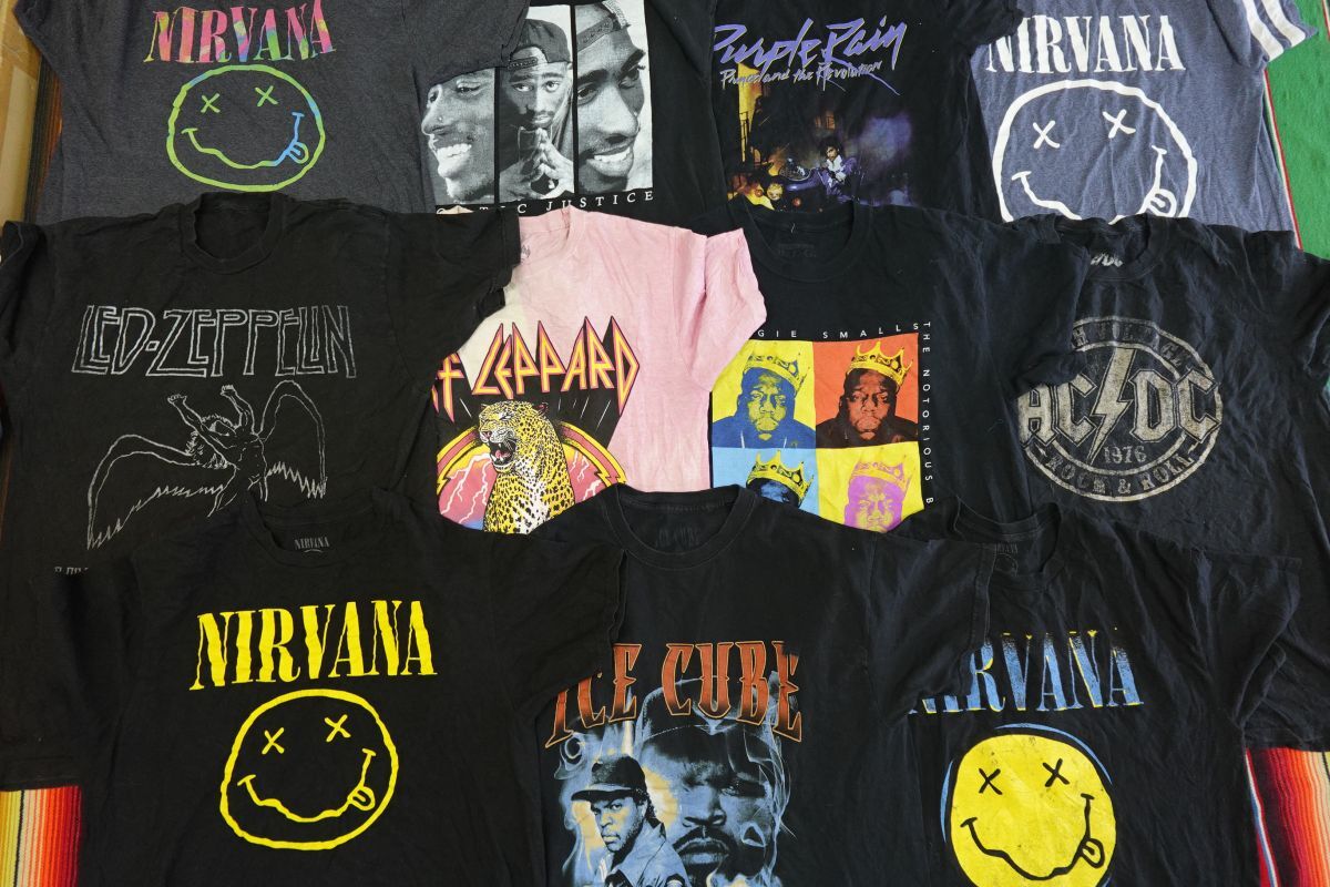 TS-BND71 バンドT プリントTシャツ 半袖 ニルヴァーナ ICE CUBE デフレパード￥1～ビンテージUSA古着卸セット業者まとめ