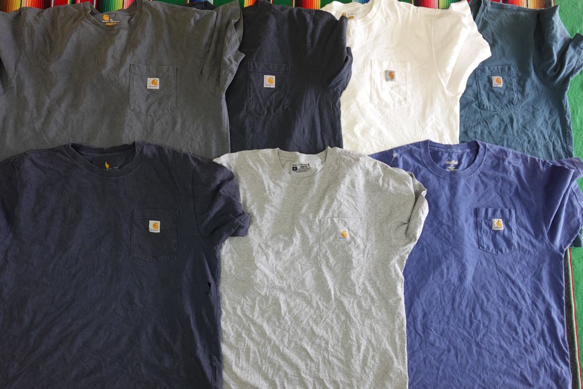 PICK-TS154 ワケあり カーハート Carhartt ワンポイントTシャツ 無地 プレーン ポケT 半袖￥1～ビンテージUSA古着卸セット業者まとめ