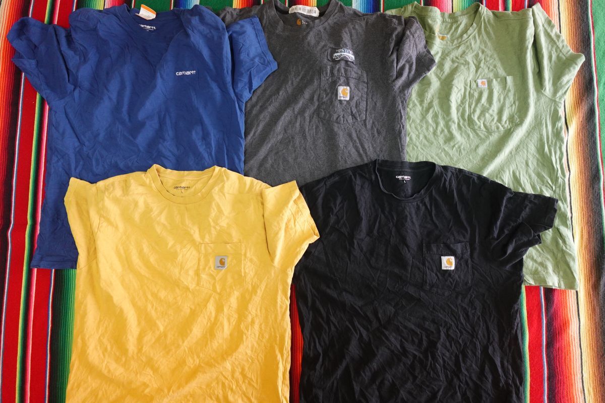 PICK-TS149 カーハート Carhartt ワンポイントTシャツ 薄手 無地 プレーン ポケT 半袖￥1～ビンテージUSA古着卸セット業者まとめ