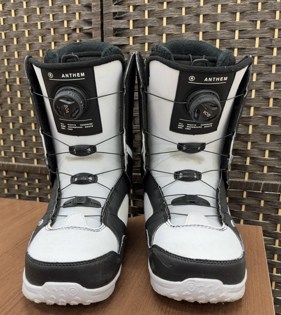 笠「14123」RIDE ANTHEM ボア スノーボードブーツ 26.5cm メンズ ライド アンセム 中古