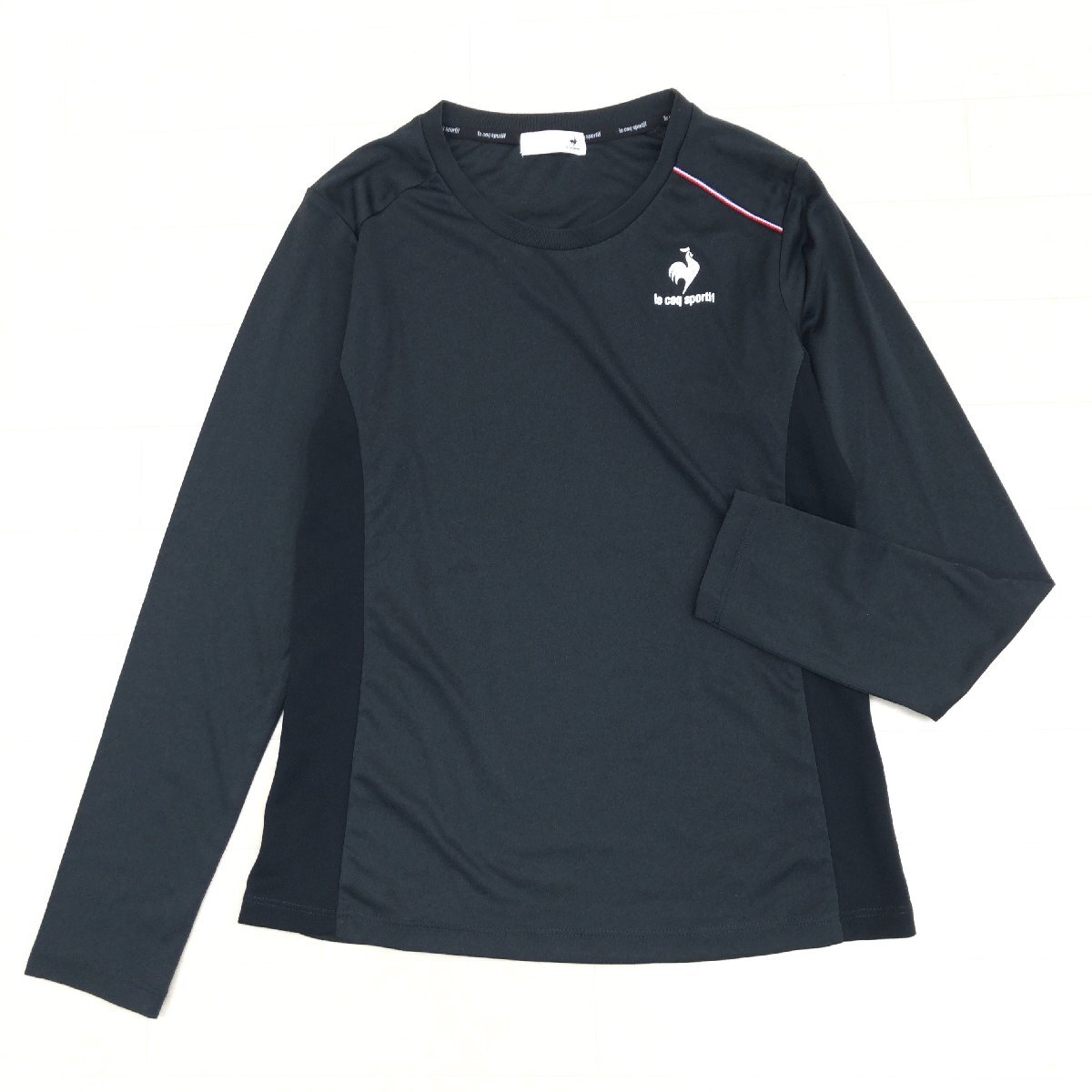 美品 le coq sportif ルコック 吸水速乾 ドライ ロングスリーブ トレーニング シャツ L 黒 ブラック Tシャツ 長袖 スポーツ レディース