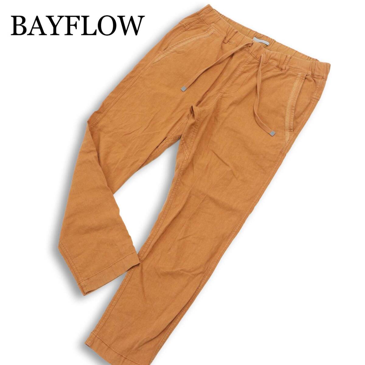 BAYFLOW ベイフロー 春夏★ 麻 リネン レーヨン ストレッチ ウォッシュ加工 イージー パンツ Sz.3 メンズ