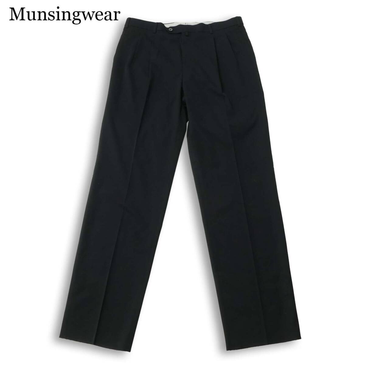 Munsingwear マンシングウェア ゴルフ 通年★ ストレッチ スラックス パンツ 大きいサイズ Sz.94 メンズ 黒
