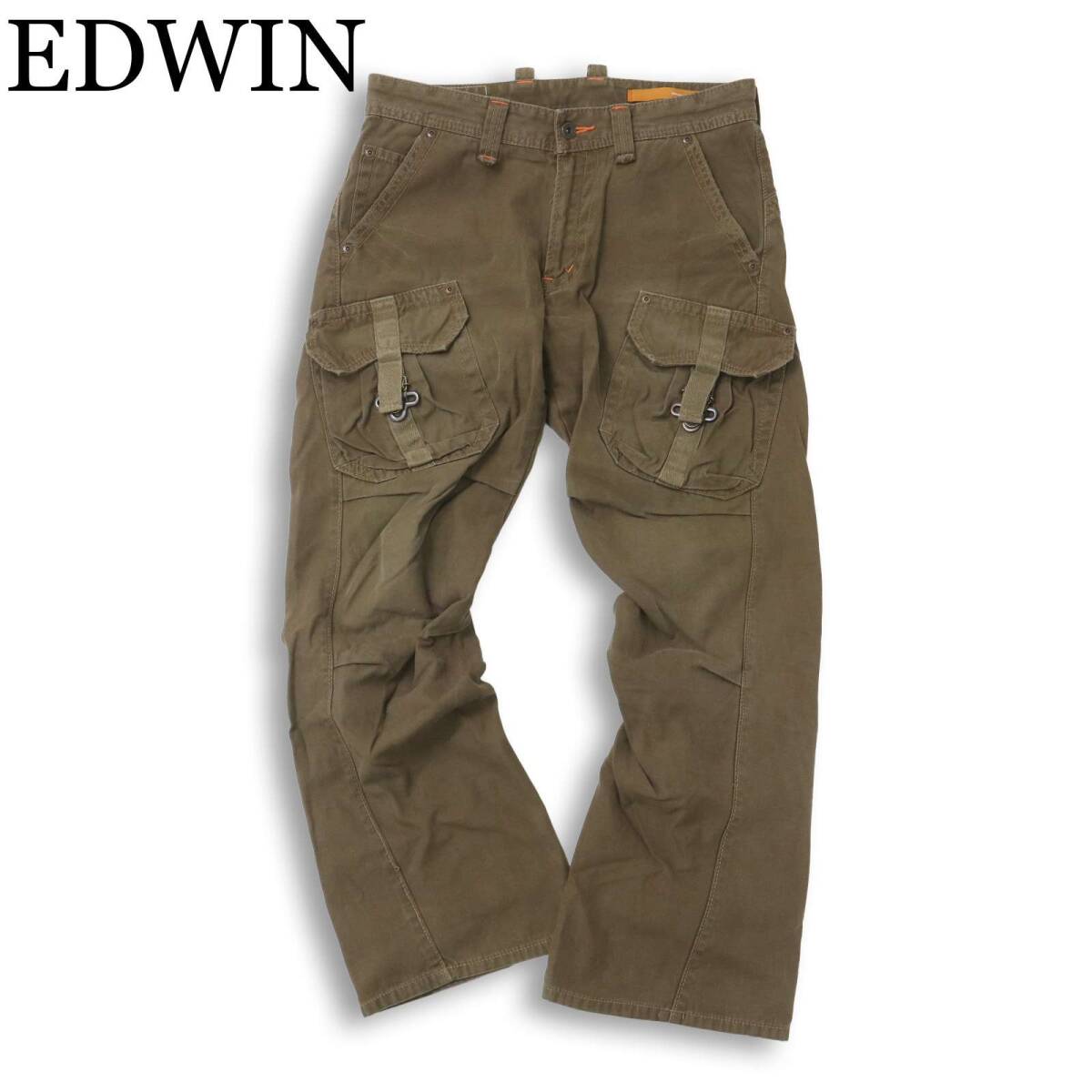 EDWIN エドウィン 通年★ 【46607 XVシリーズ】 立体裁断 ブーツカット カーゴ パンツ Sz.M メンズ