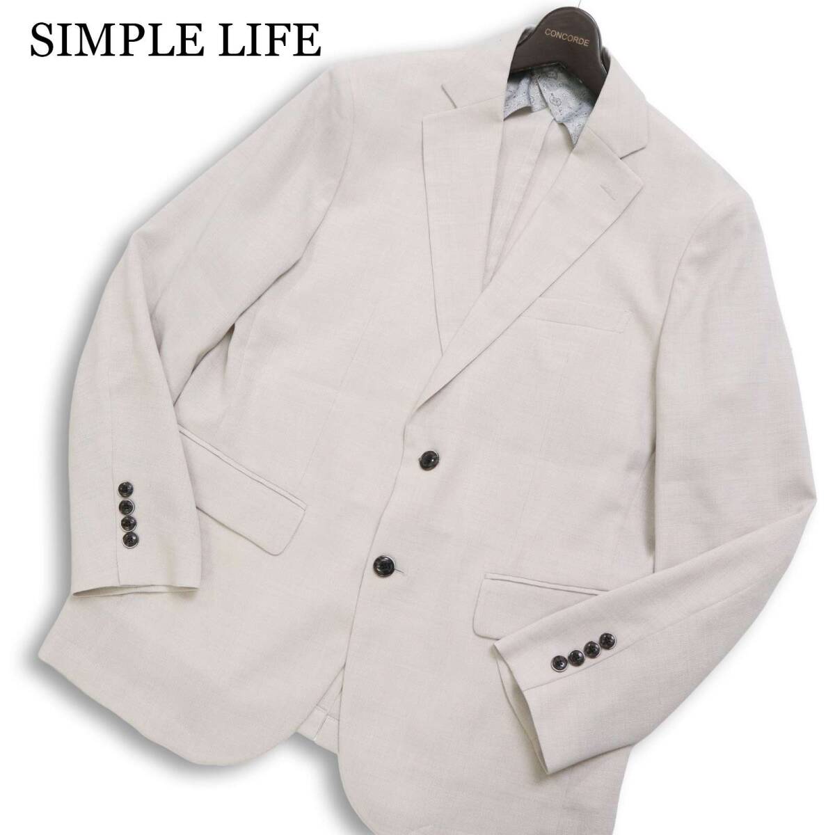 SIMPLE LIFE シンプルライフ レナウン 春夏★ 背抜き アンコン メランジ テーラード ジャケット ブレザー Sz.M メンズ