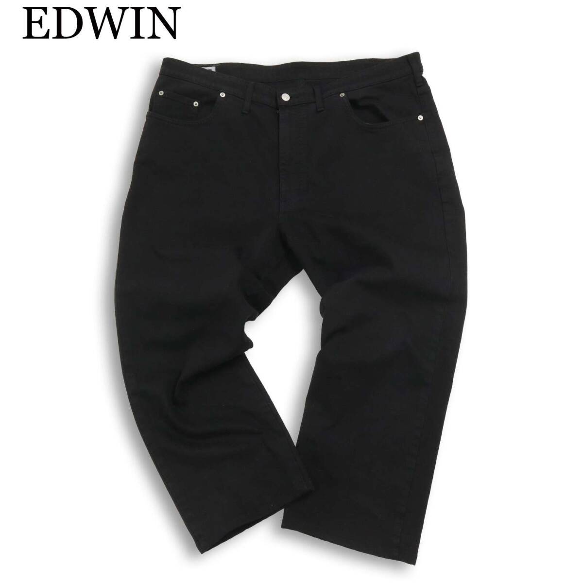 EDWIN エドウィン S403 通年 ストレッチ★ テーパード デニム パンツ ジーンズ Sz.42 メンズ 黒 日本製 大きいサイズ 特大
