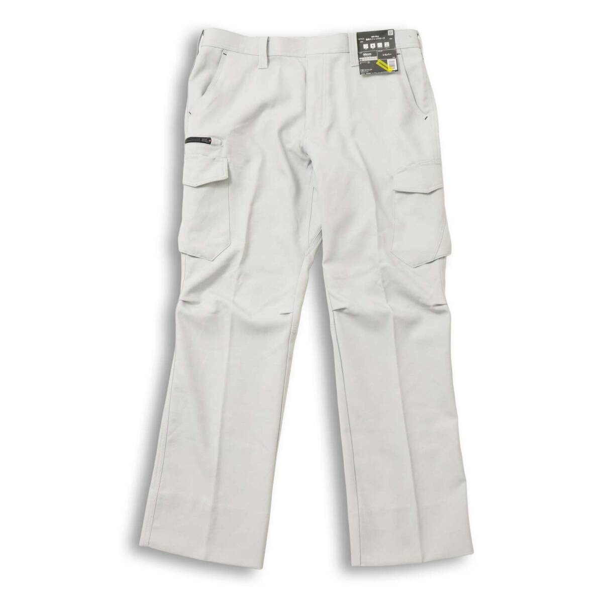 【新品 未使用】 WORKMAN ワークマン 通年★ WM BIZZ 裏綿 ストレッチ カーゴ パンツ 大きいサイズ Sz.95 メンズ 灰 作業服