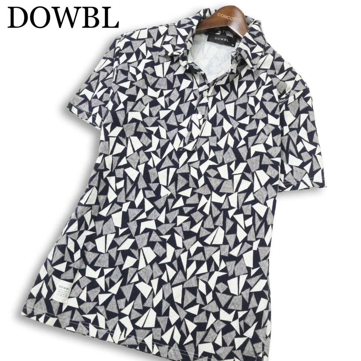 DOWBL ダブル 春夏★ 半袖 総柄 幾何学柄 ポロシャツ Sz.46 メンズ