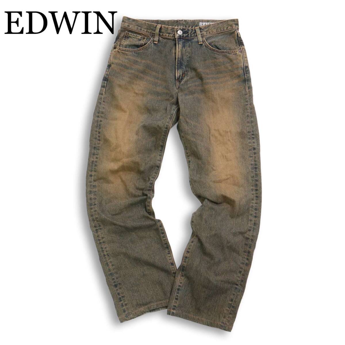 EDWIN エドウィン 443 ヴィンテージ加工★ ストレート デニム パンツ ジーンズ 日本製 Sz.32 メンズ