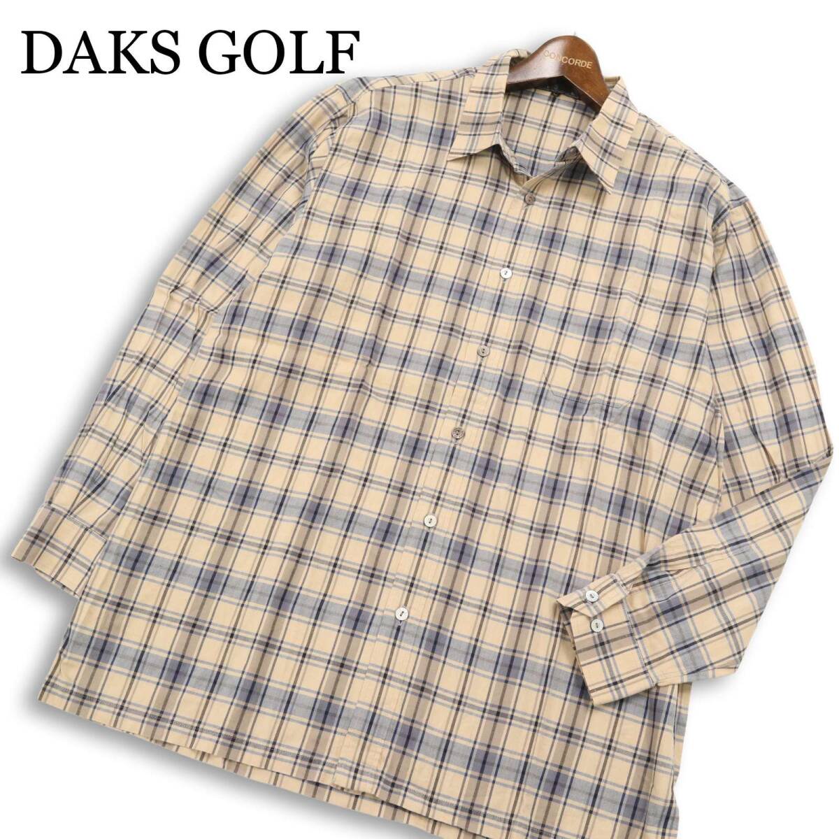 DAKS GOLF ダックス ゴルフ 通年★ 長袖 チェック ワーク シャツ Sz.L メンズ