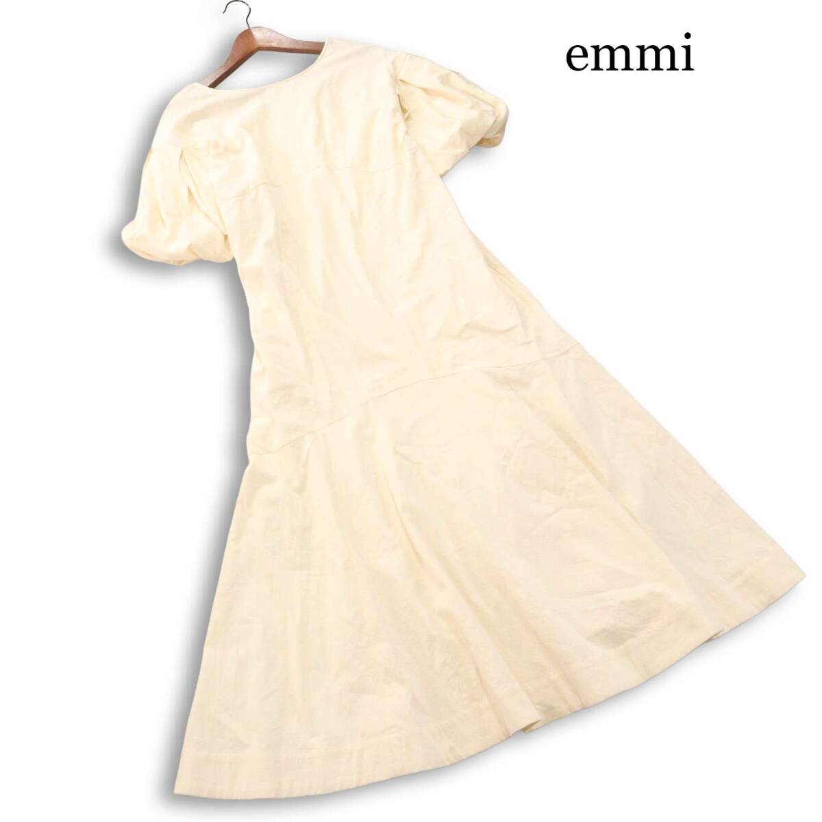 emmi エミ 春夏★ ロング 切替 パフスリーブ ワンピース Sz.0 レディース
