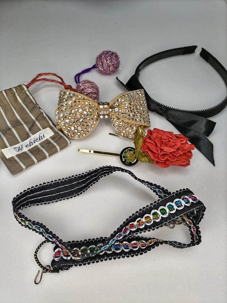 ヘアアクセサリー ６点まとめて/ ヘアピン/ ヘアゴム/ カチューシャ/ バレッタ/ヘアバンド/中古&未使用