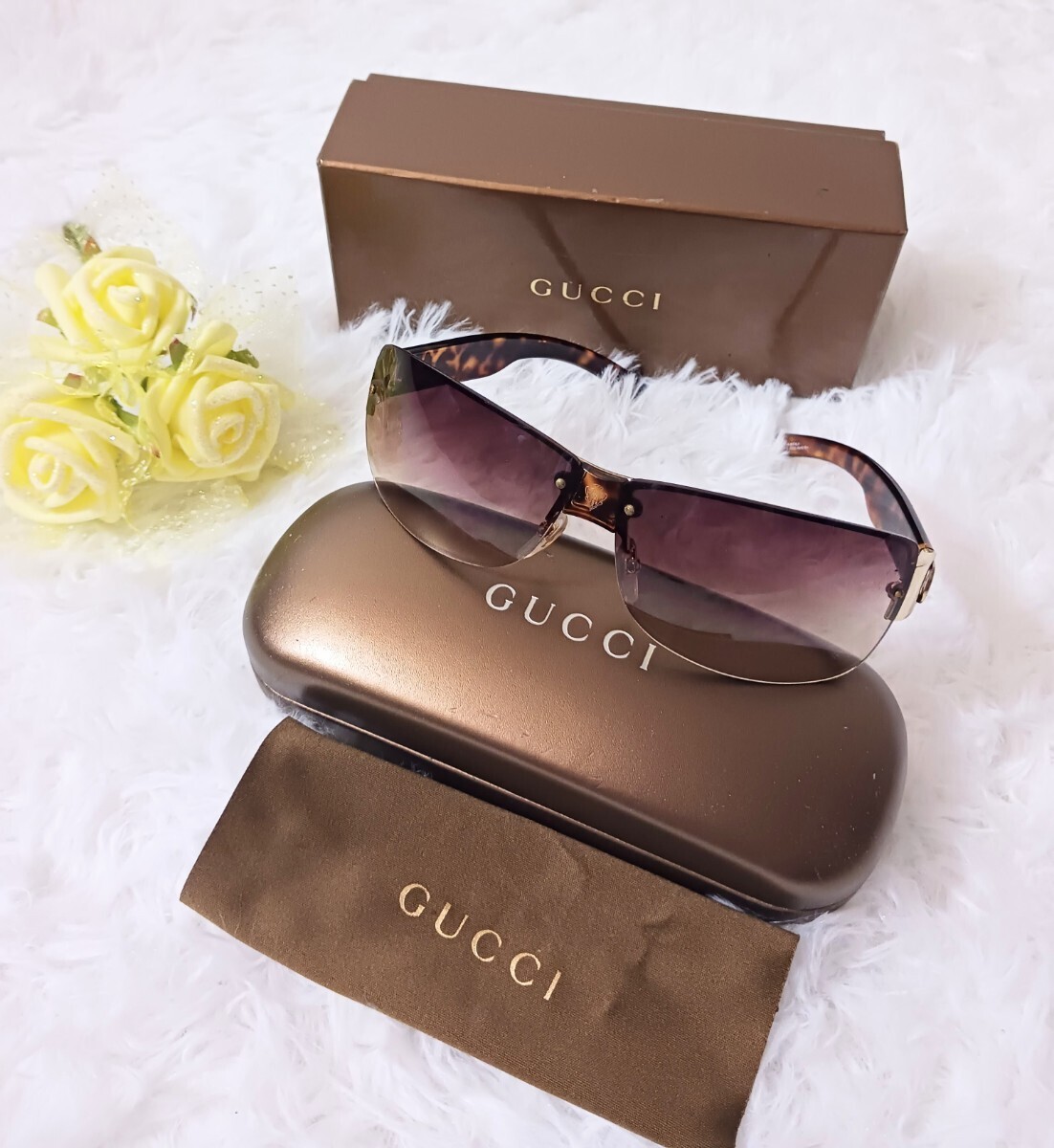 【美品】 GUCCI サングラス ケース付 GGロゴ　グラデーションサングラス
