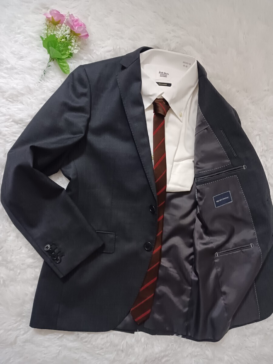 【美品】THE SUIT COMPANY　ダークブラウン　ビジネスジャケット　M