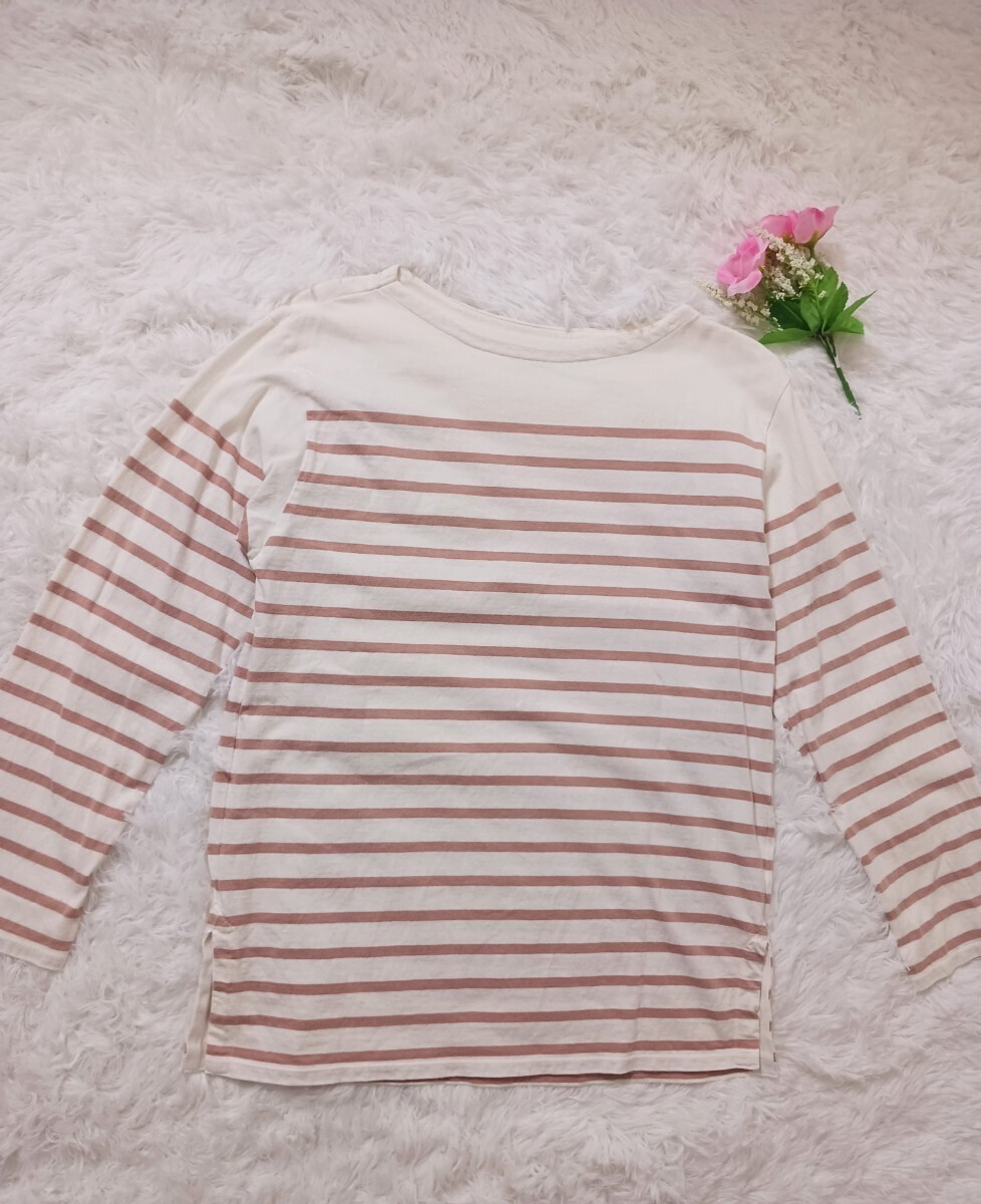【美品】UNIQLO　ユニクロ　長袖 ボーダーカットソー　COTTON　メンズ　Sサイズ
