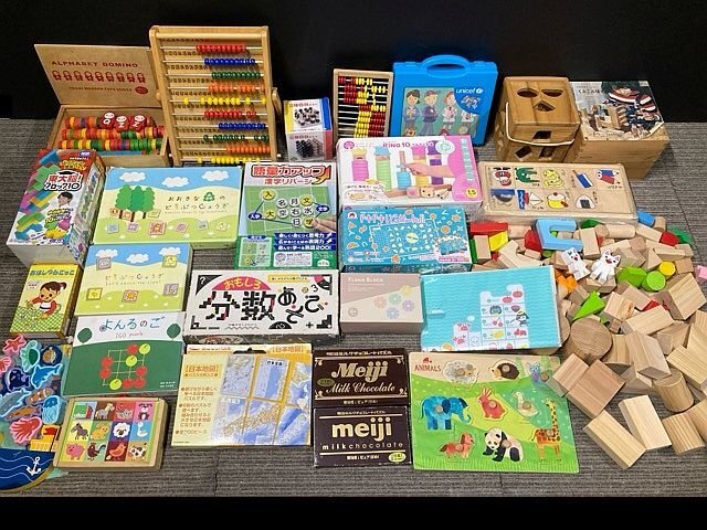 Y5149M 知育 パズル 木製 ブロック 積み木 もじ ひらがな リングテン 玉そろばん おもちゃ 幼児 小学生 まとめ