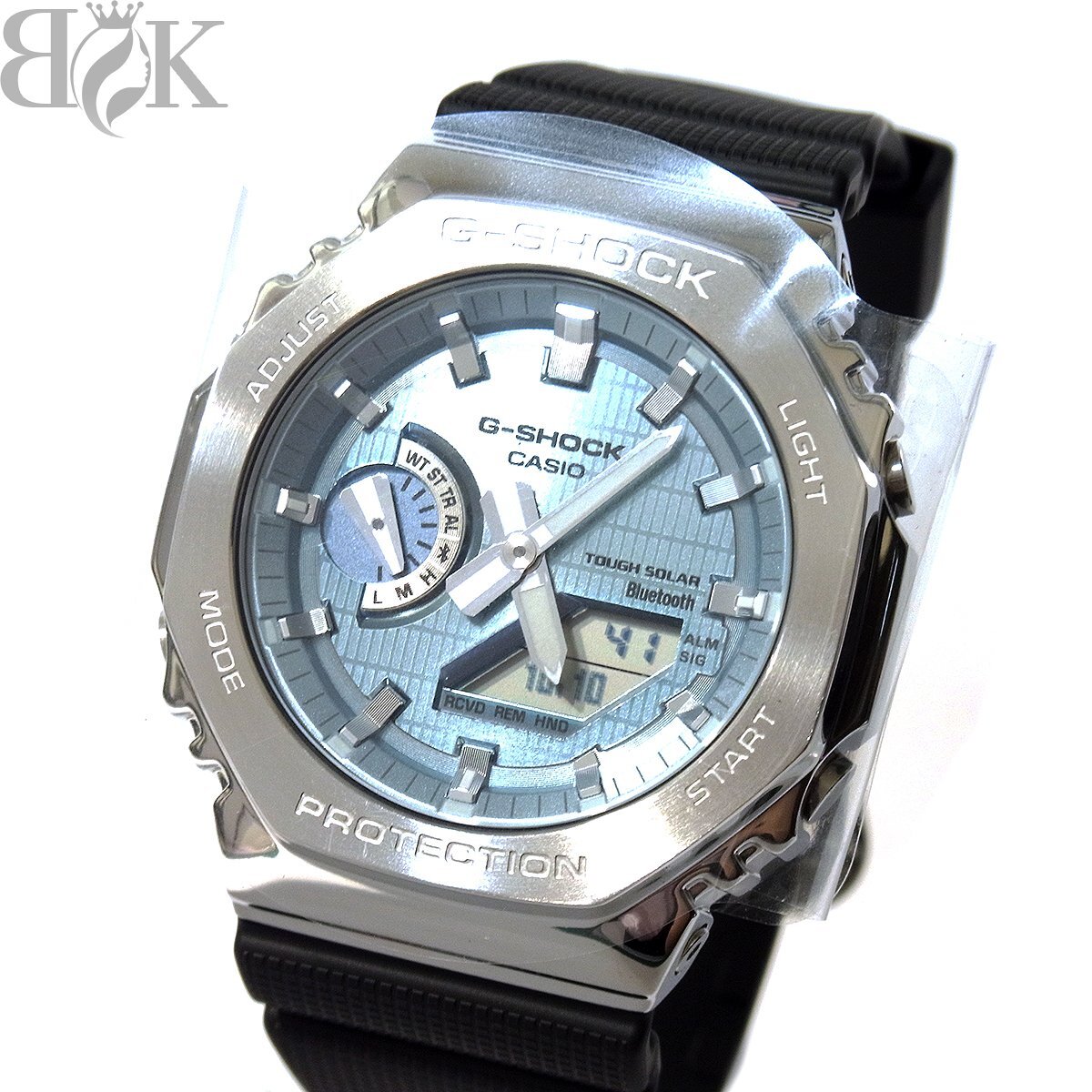 未使用品 カシオ G-SHOCK 2100シリーズ GBM-2100A-1A2JF メンズ 腕時計 デジアナ タフソーラー シルバー アイスブルー 動作品 CASIO ◆ 〓
