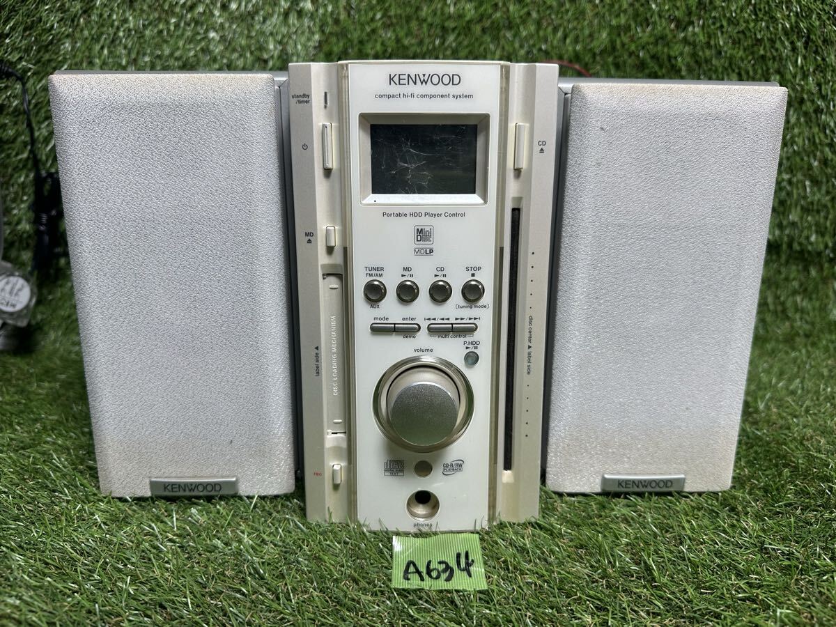 A634 KENWOODCD ケンウッド　CD/MDコンポ　RD-ESA5MD（本体）、LS-ESA5-L（スピーカー）セット　通電確認のみ　現状品
