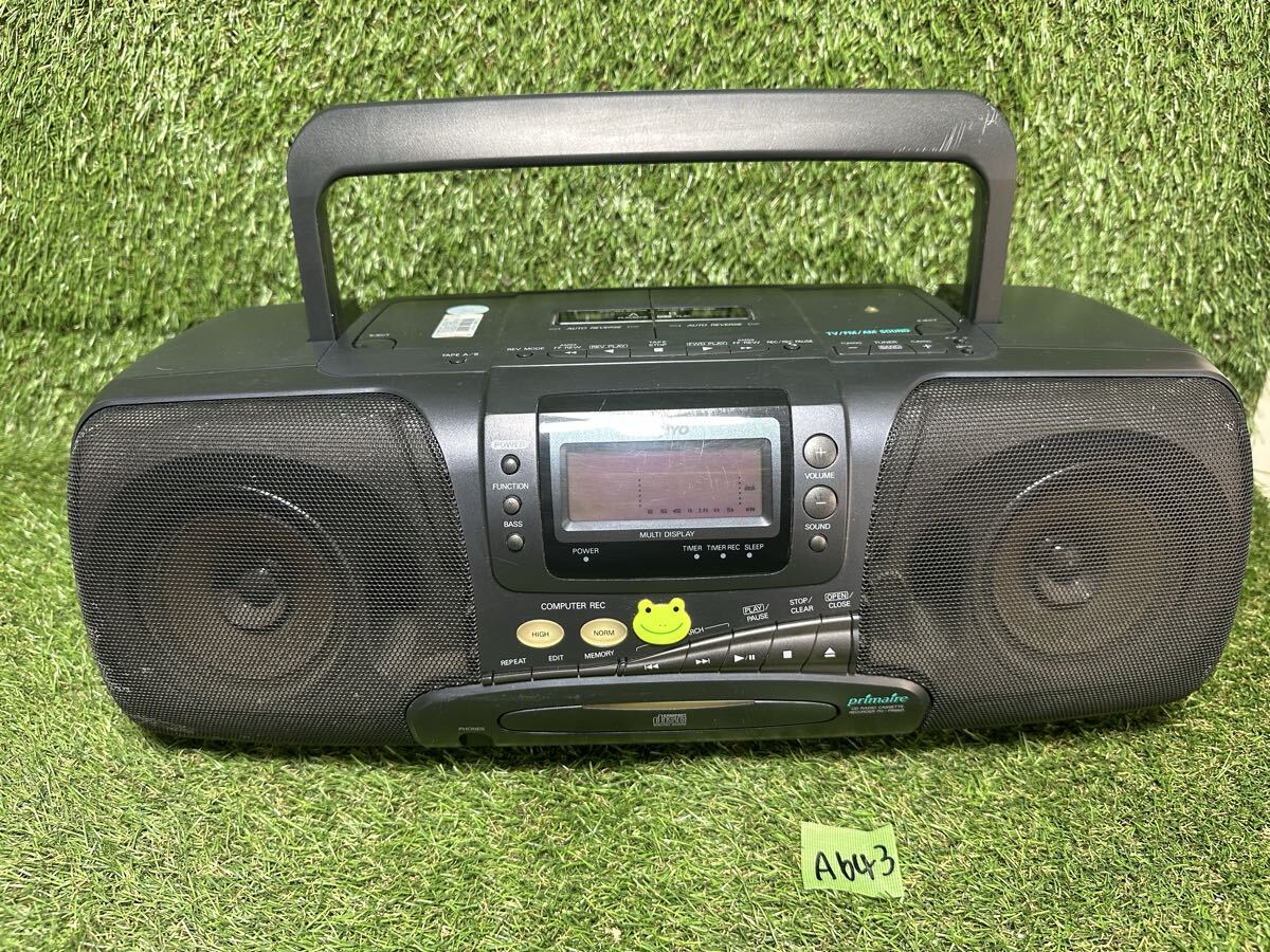 A643 SANYO サンヨー PH-PR950 ダブルカセット オーディオ機器　通電確認のみ　難あり　アンテナ折れ　ジャンク