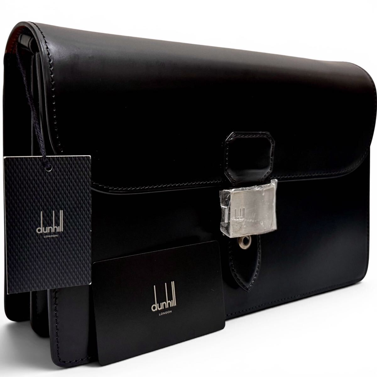 新品未使用！激レア！ダンヒル dunhill イタリア製 コンフィデンシャル 最高級レザー セカンドバッグ クラッチ ビジネス 2室 ブラック 黒 