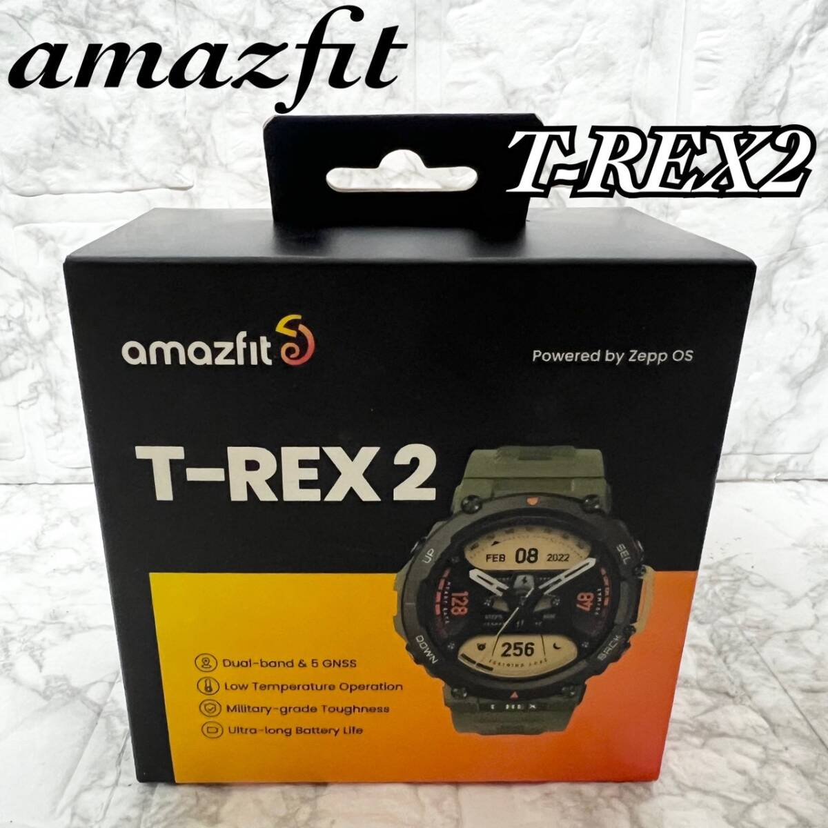【動作品】amazfit T-REX2 ワイルドグリーン スマートウォッチ GPS 初期化済み 付属品完備