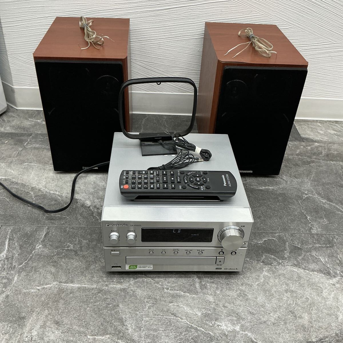 営MZ000199 Panasonic パナソニック CDステレオシステム シルバー SC-PMX5 セットコンポ 通電確認済