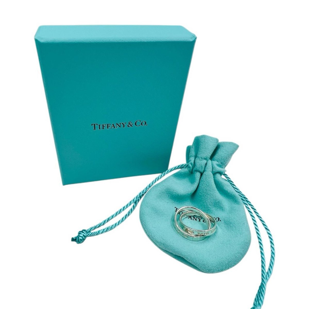 TIFFANY&Co. ティファニー シルバー 1837 ナロー インターロッキング サークル リング 　2連