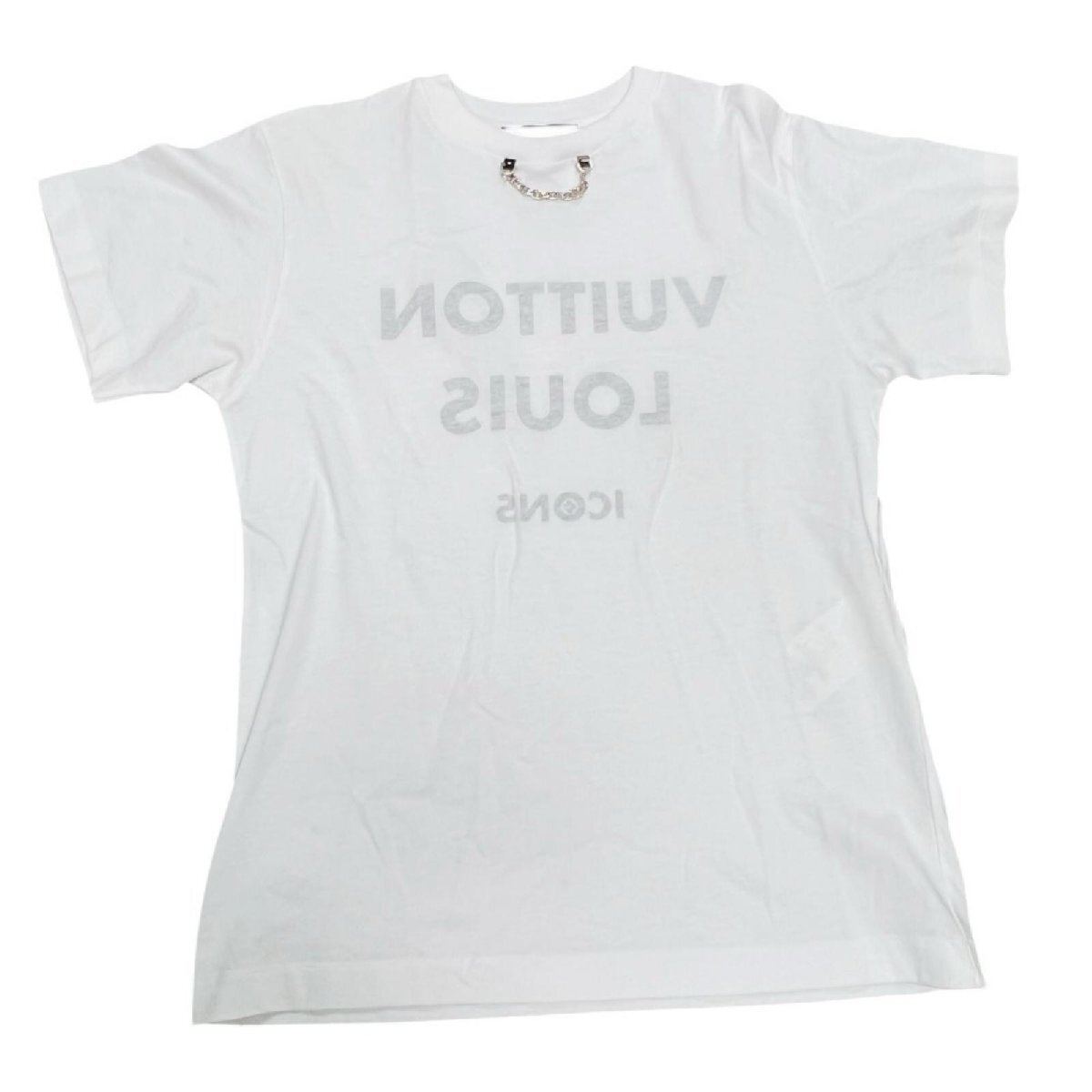 LOUIS VUITTON ルイヴィトン Tシャツ カットソー 反転ロゴプリント ホワイト 白色 半袖 Tシャツ XS