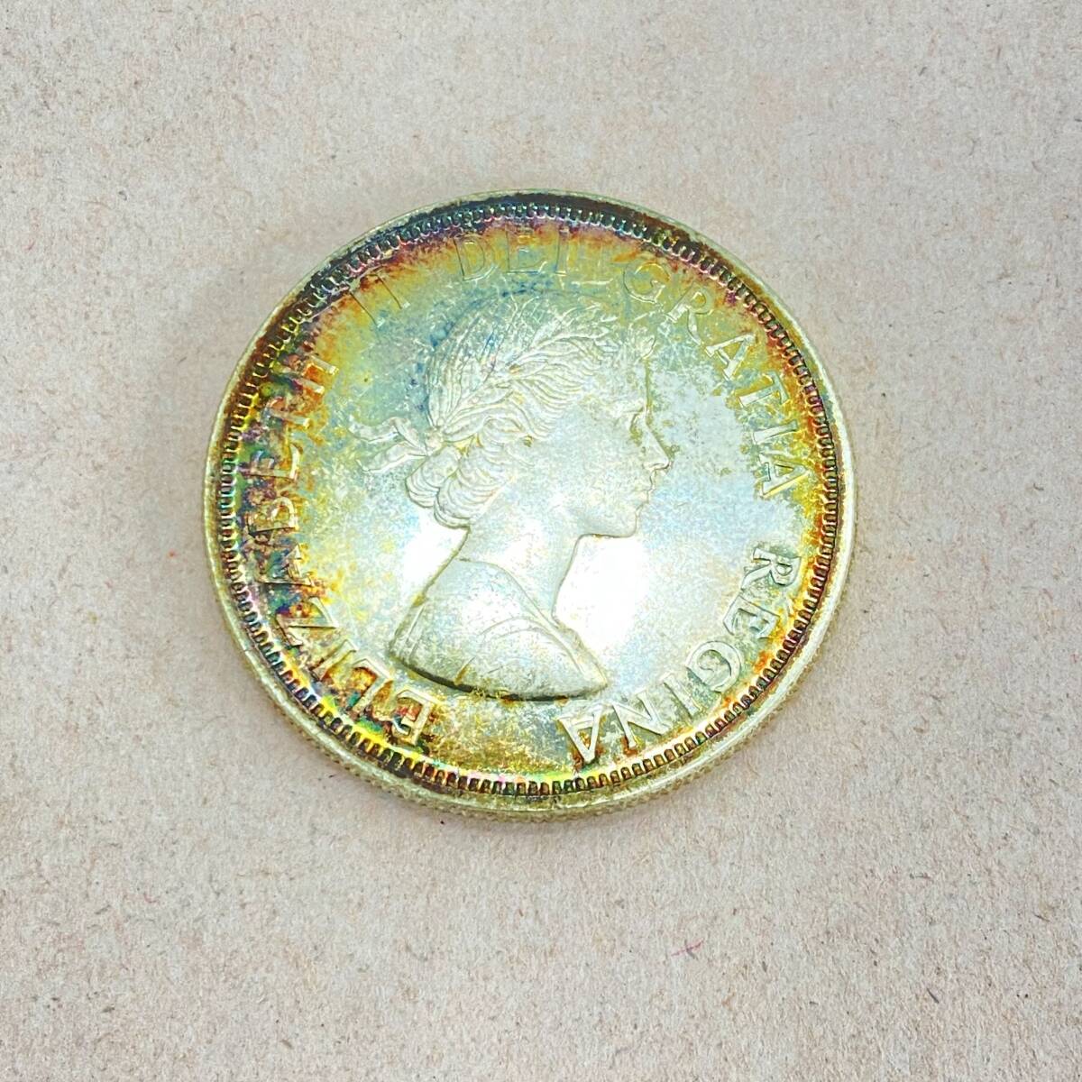『KT1』銀貨　カナダ　1964年　シャーロットタウン会議100周年記念　1ドル　エリザベス2世　アンティークコイン　外貨　硬貨　現状品