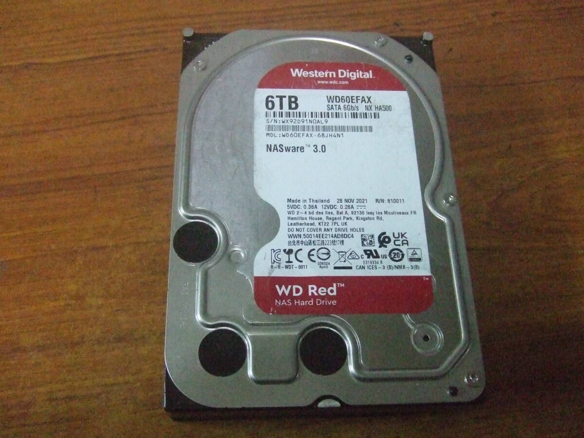 V935　 WesternDigital WD60EFAX (6TB) WD NAS ware 3.0 内蔵HDD 中古　動作品