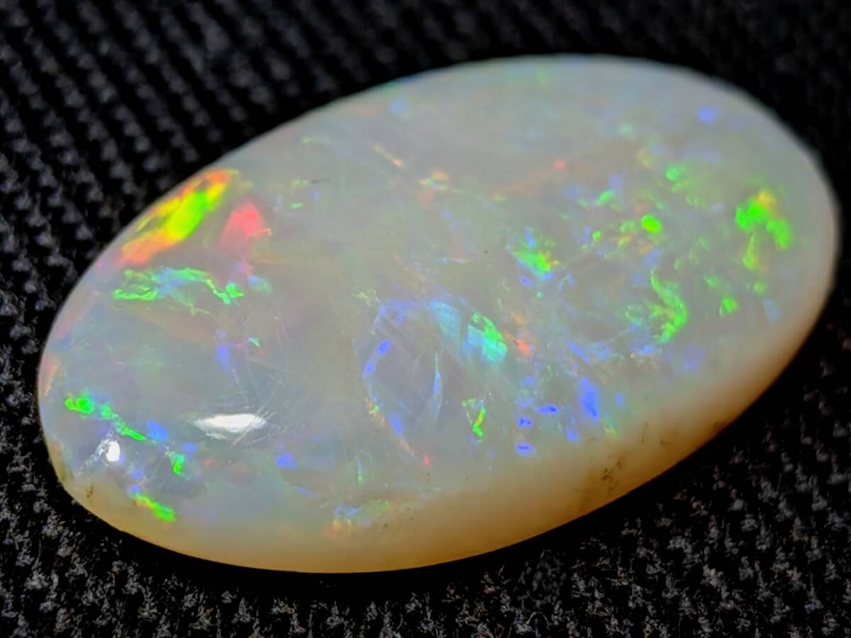 豪華☆ソーティング付★大粒天然ホワイトオパール ルース3.885ct☆サイズ18.21×9.77×3.51mm★遊色綺麗 ネックレス等アクセサリー作成