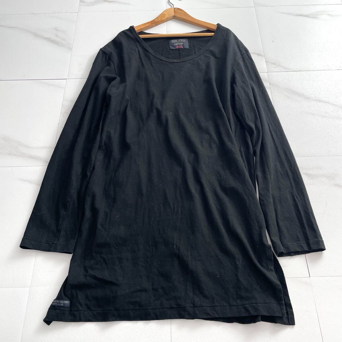 極美品 21SS◆Yohji Yamamoto MEN ベルギーリネンブレンド ロングスリーブTシャツ 長袖カットソー 3 レギュレーションヨウジヤマモトメン