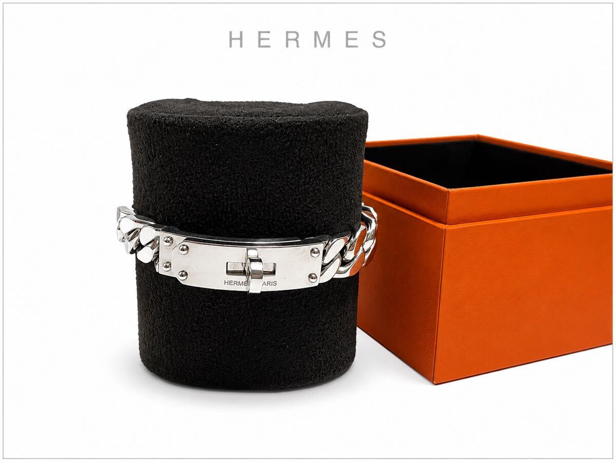 エルメス HERMES ケリーグルメットGM バングル ブレスレット LG SV925 シルバー 箱